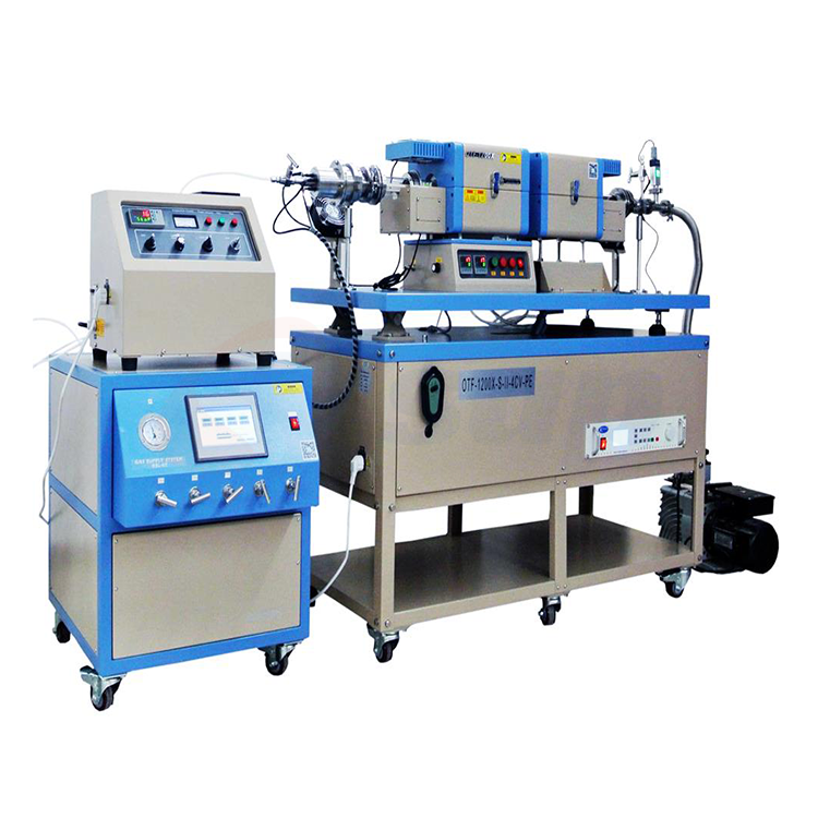 OTF-1200X-S-II-PEC4 1200ºC可旋转双区PE-HPCVD旋转炉