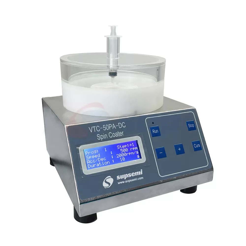 Recubridora centrífuga de precisión mini para uso en caja de guantes de laboratorio VTC-50PA-DC